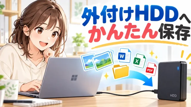 外付けHDDへパソコンのデータを保存する方法