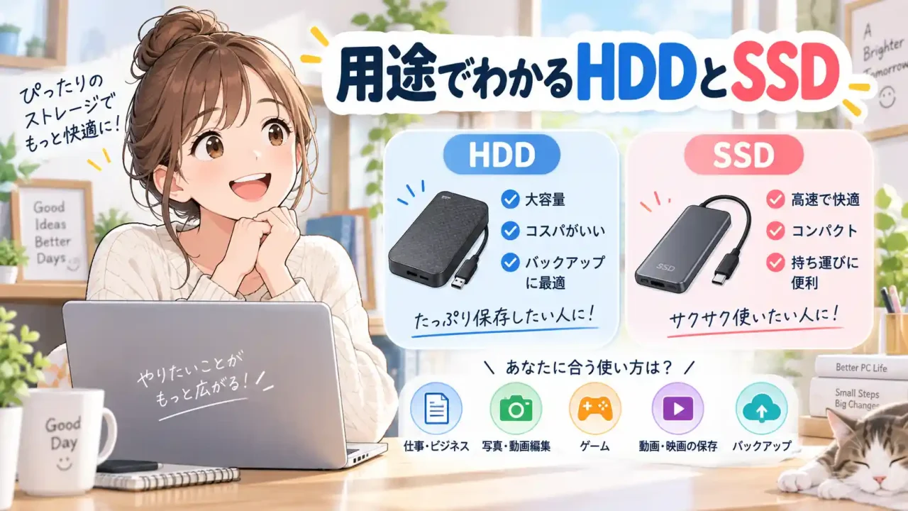 HDDとSSDの違いは？