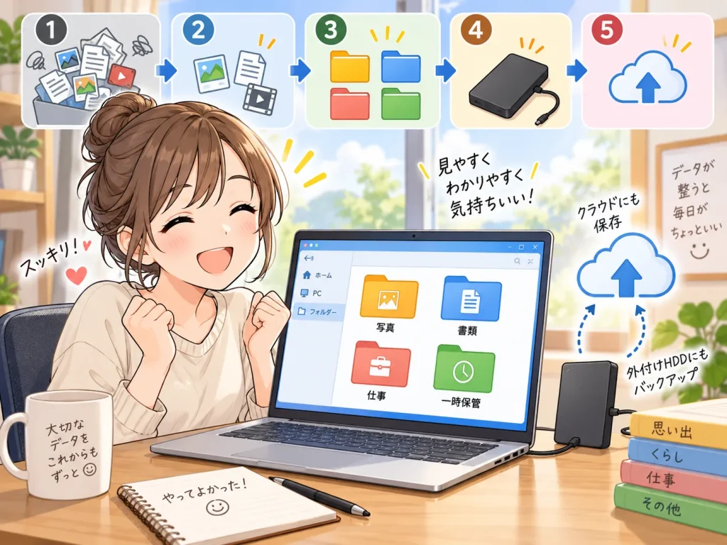 スッキリ楽しいデータ整理術でデータを整理した後の様子